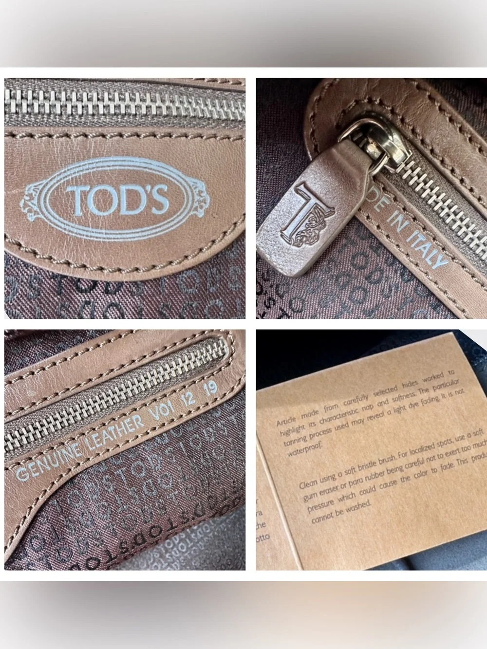 ❌SOLD! ❌TOD’S Large Fringe Cape Bag Suede Leather Satchel Brown - Picture 5 of 14